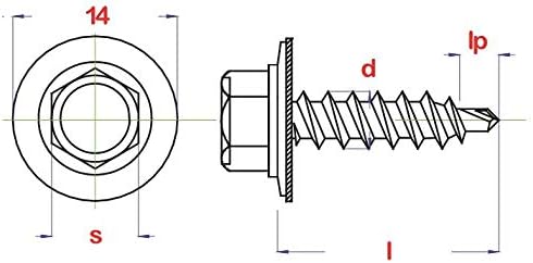 Trapezblechschrauben 4,8 x 55 mm selbstbohrend mit Dichtscheibe verschiedene Farben (500, kupferbrau