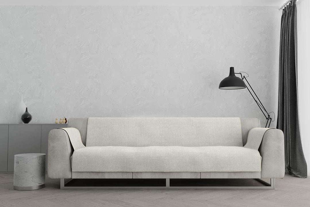 Italian Bed Linen CD-COMFORT-PANNA-4P Komfort-Antigleiten-Sofa-Decke,4 Plätze, Creme 4 Plätze Creme,