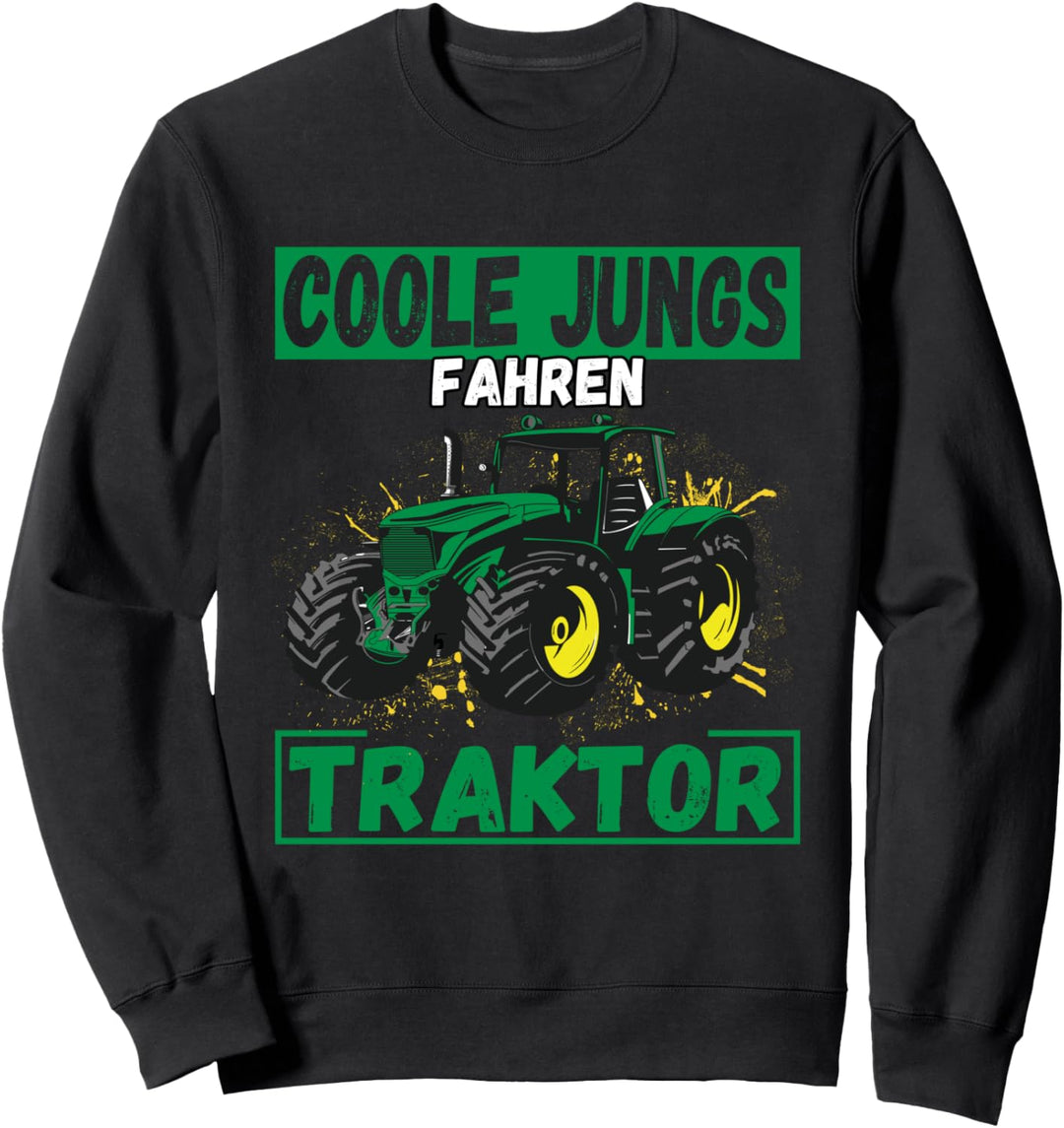 Coole Jungs fahren Traktor Trecker Junge Kinder Sweatshirt