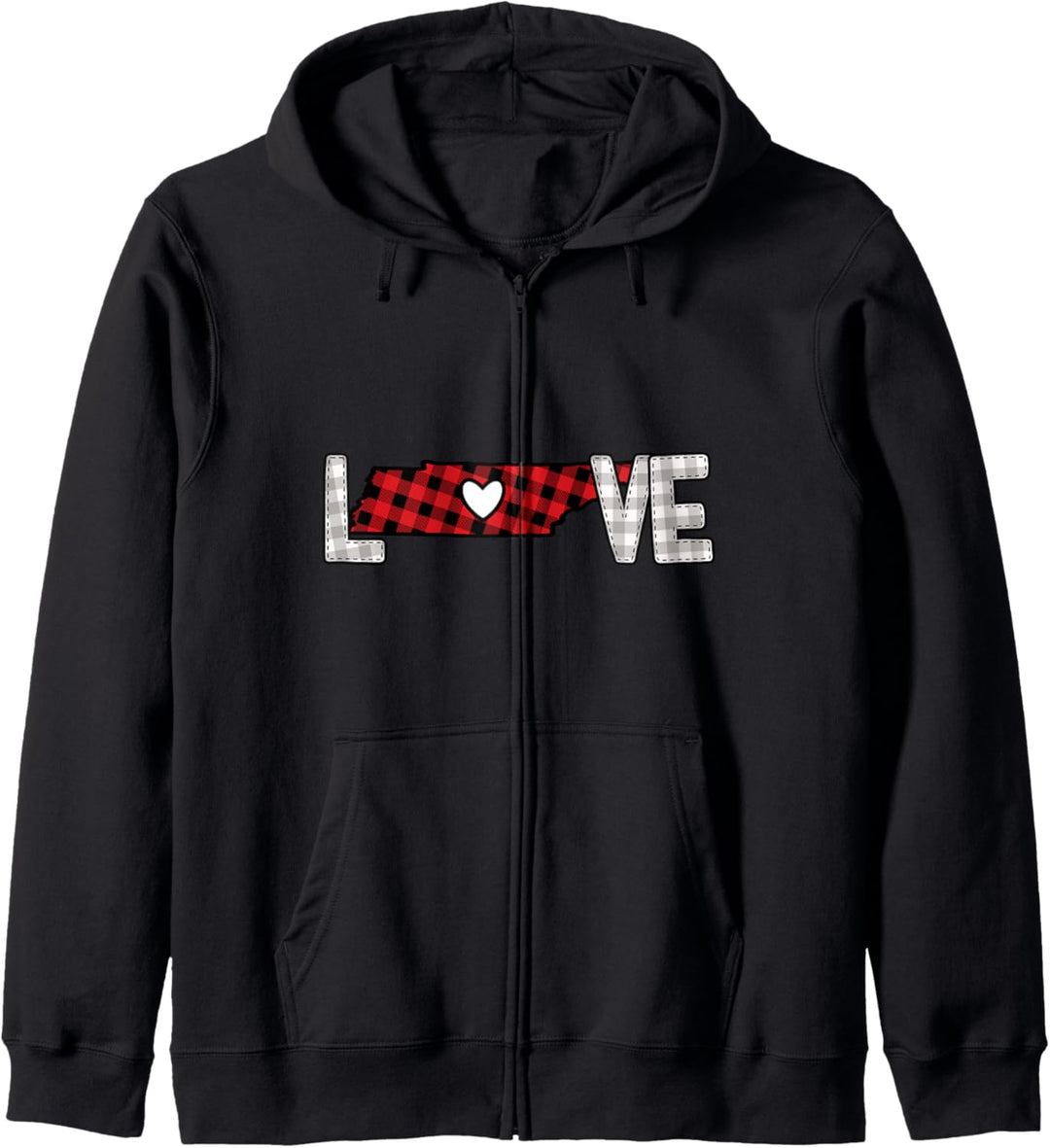 Valentines Heart Love Tennessee State Map Buffalo Plaid Kapuzenjacke