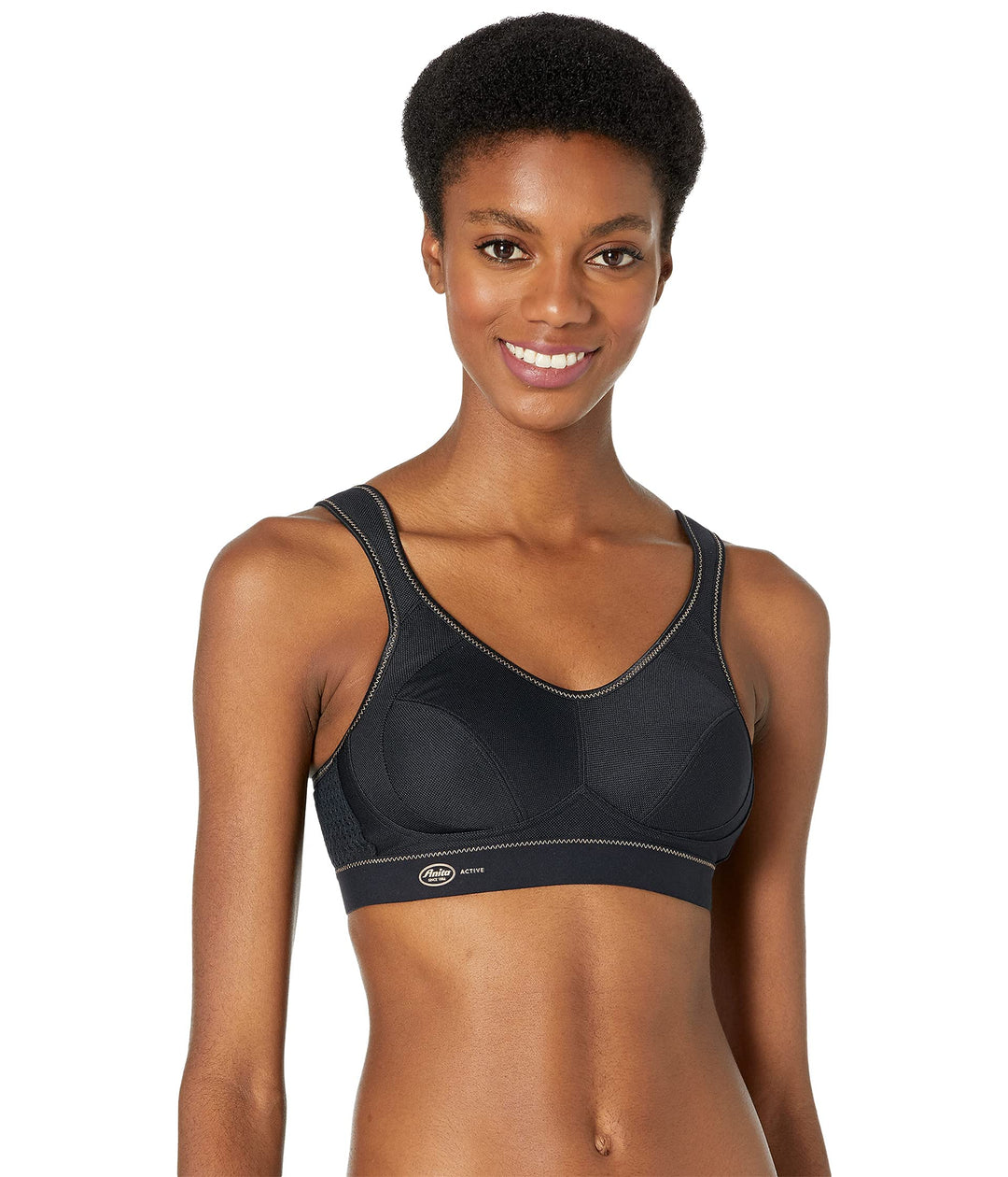 Anita - extreme control - Damen - Sport BH - atmungsaktiv 65B Schwarz/Gold, 65B Schwarz/Gold