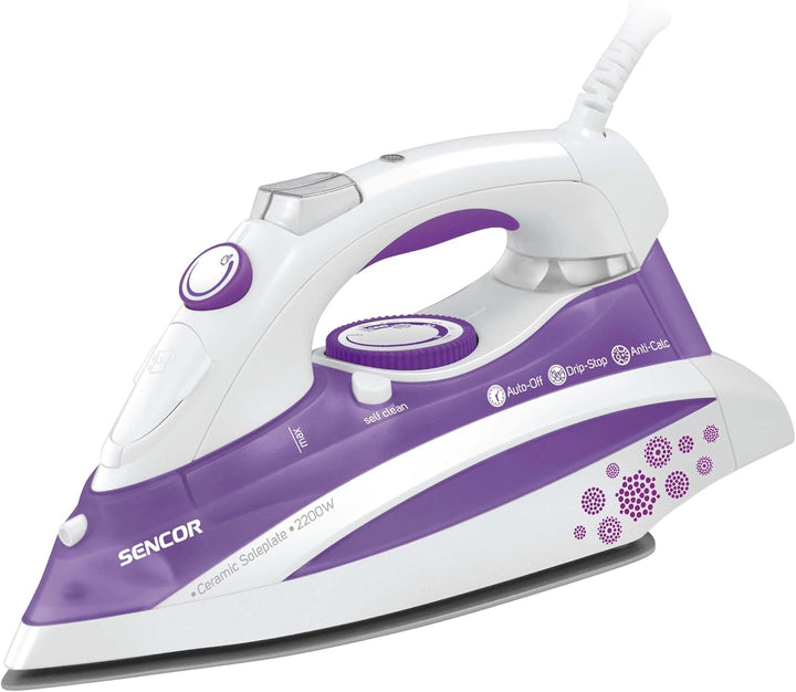 SENCOR SSI 8441VT Dampfbügeleisen (2200 Watt, Bügelunterlage aus Keramik) lila Violett, Violett