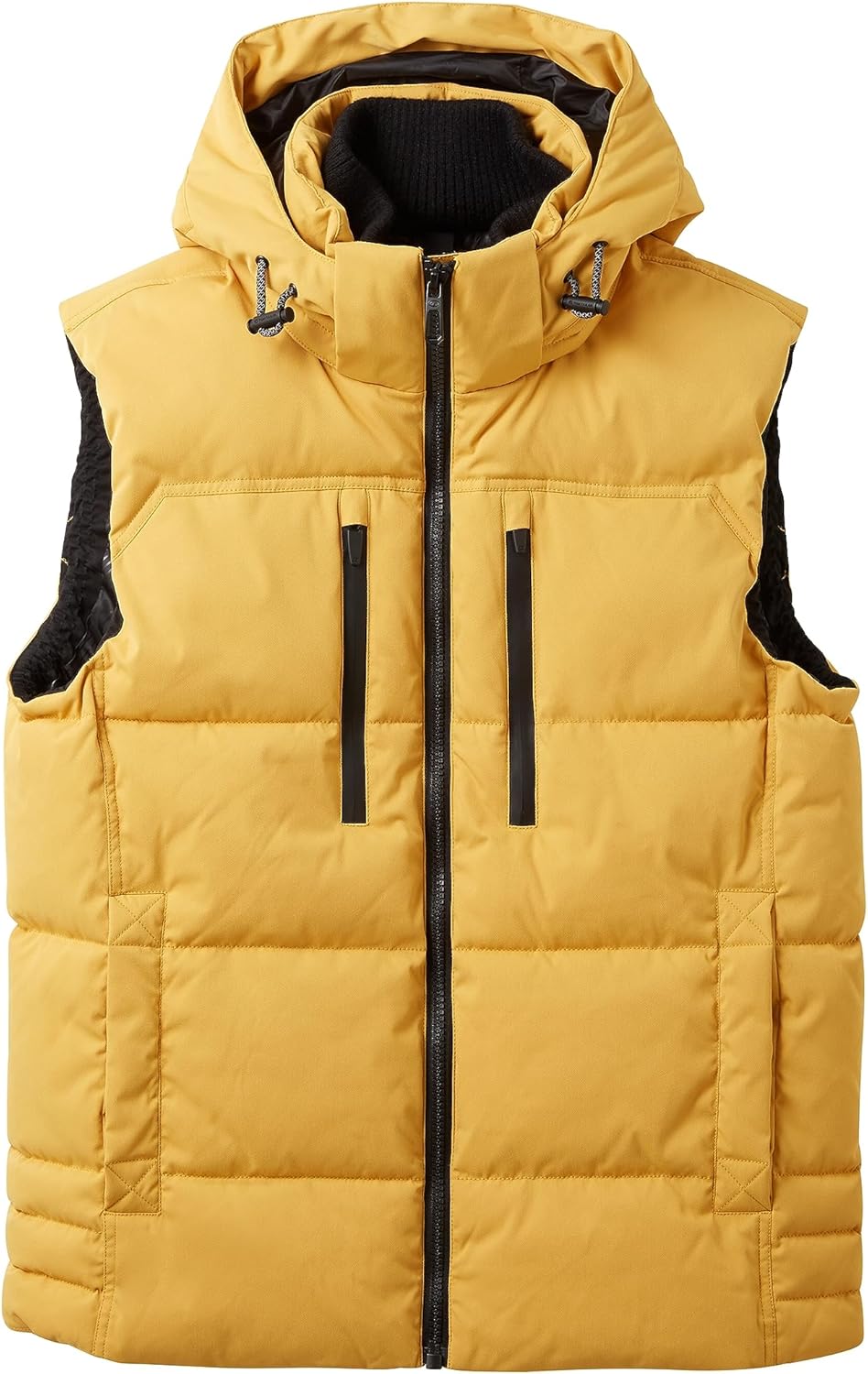 TOM TAILOR Herren Puffer Steppweste mit Abnehmbarer Kapuze, 10533 - Golden Fall