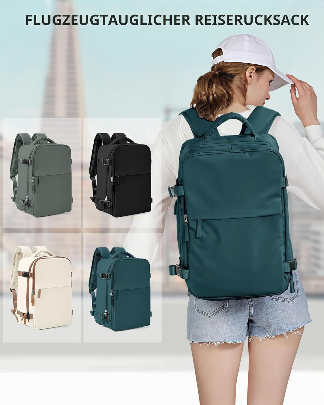 SZLX Vakuum Rucksack Ryanair Handgepäck 40x30x20 Wizzair Rucksack 40x20x25 für Ryanair Reiserucksack