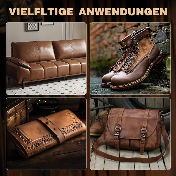 Schuhcreme & Pflegeset, Schuhputzset für Leder mit Schuhbürsten, Schuhcreme für Lederstiefel, Schuhp