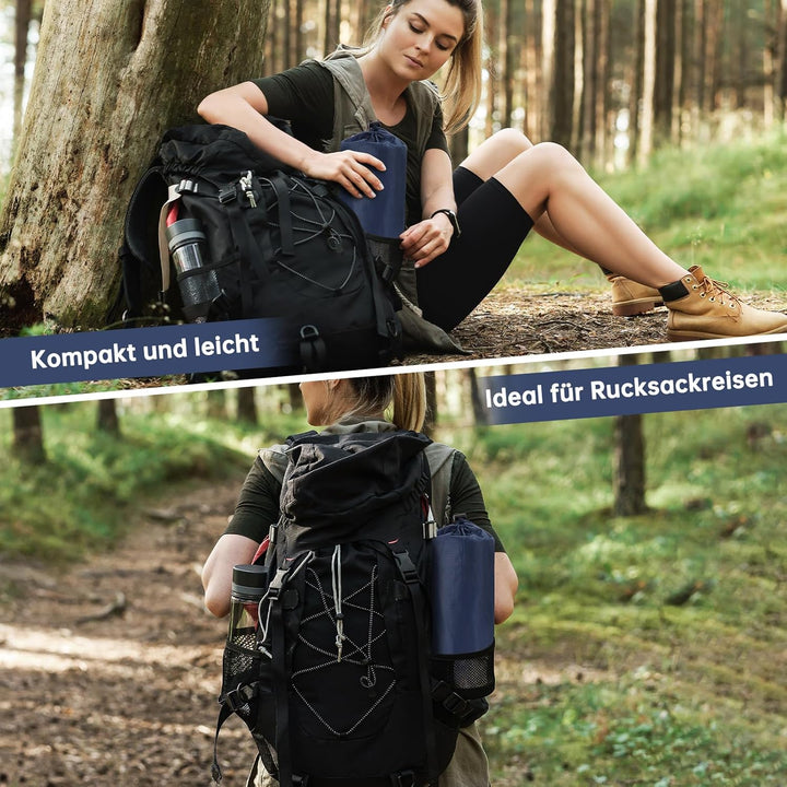 HAUSPROFI Isomatte Camping, Ultraleicht Camping Luftmatratze mit Fusspumpe & Kissen, Aufblasbare Mat