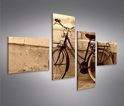 islandburner Bild Bilder auf Leinwand Hollandrad Sepia Retro Altes Fahrrad 4L XXL Poster Leinwandbil