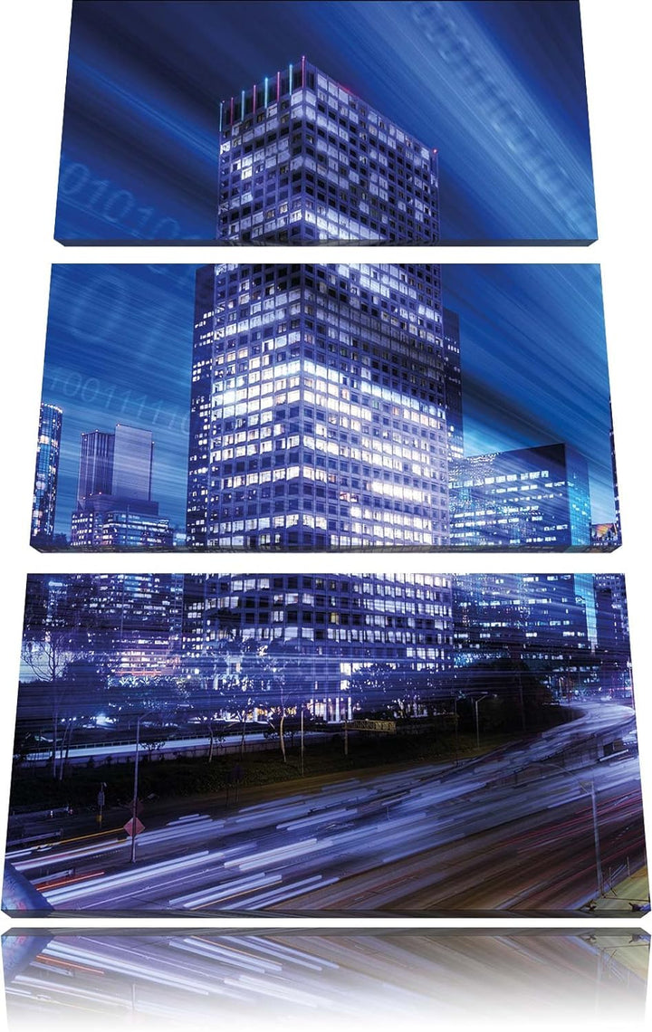 Pixxprint Los Angeles Matrix als Leinwandbild/Grösse: 3 Teilig (120x80) cm/Wandbild/Kunstdruck/ferti