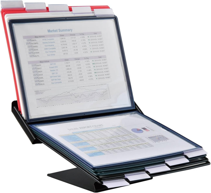 OfficeForce® Sichttafel-Tischständer oder Wandmontage, 360 Grad drehbar, inkl. 10 Klapprahmen (01127