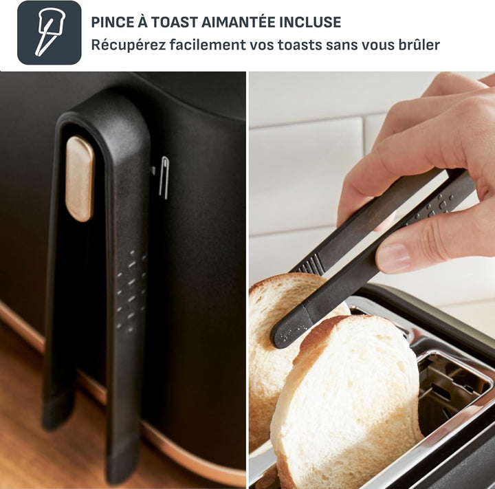 Tefal Toaster mit 2 Schlitzen, inkl. Magnetklammern, grosse Bedienelemente, 7 Bräunungsstufen, herau