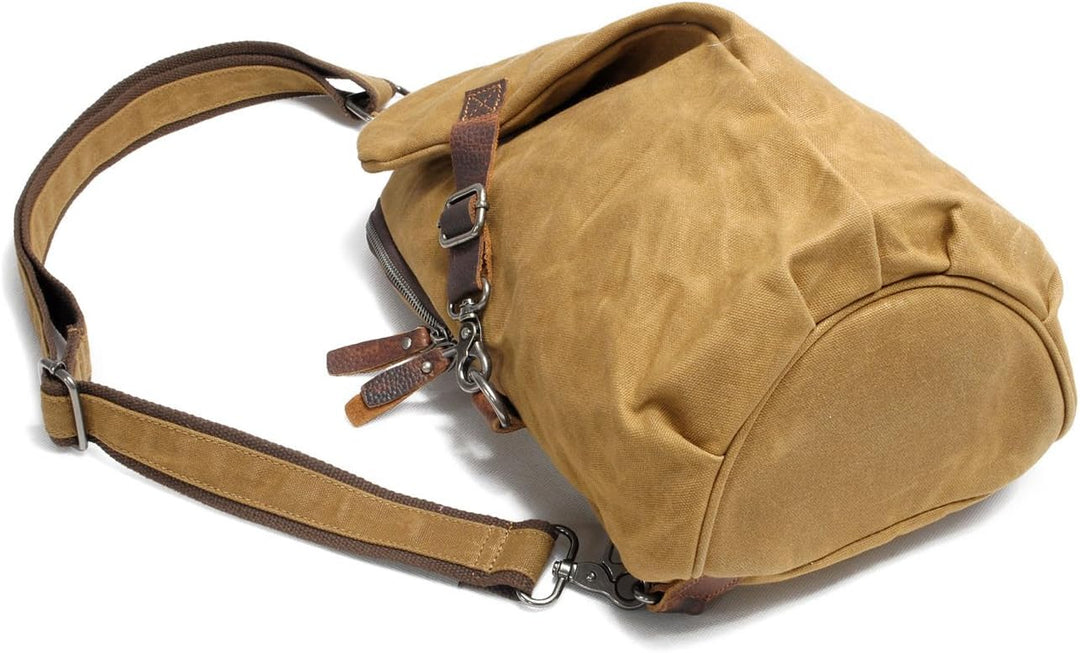 Neuleben Wasserdicht Schulterrucksack aus Canvas Vintage Unisex Herren Klein Sling Rucksack Schulter
