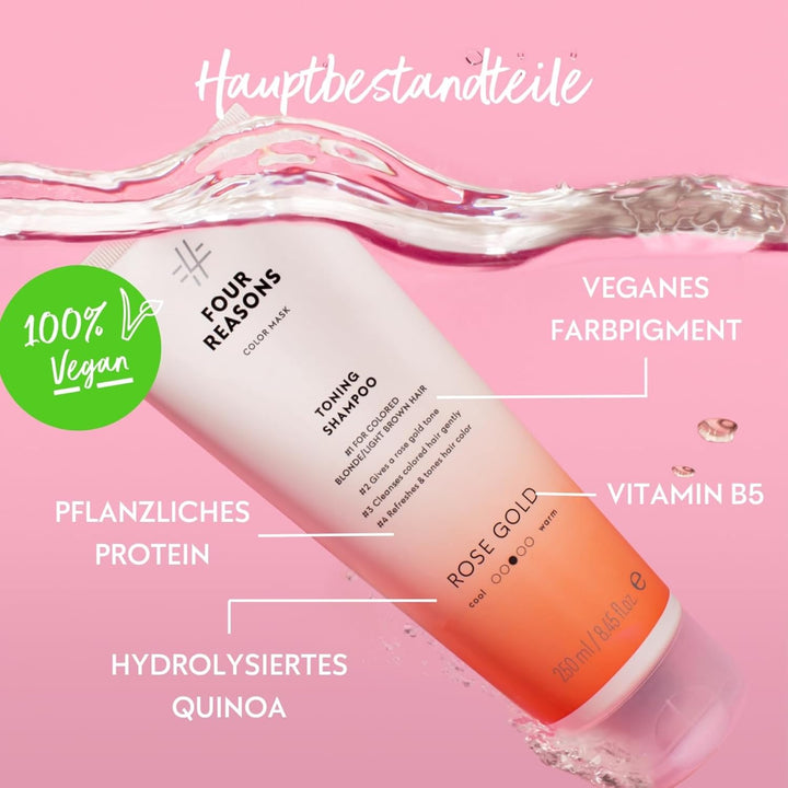 Four Reasons Farbmaske Tönende Pflegespülung Rose Gold Farbe 200 ML - Pigmentiertes Pflegespülung fü