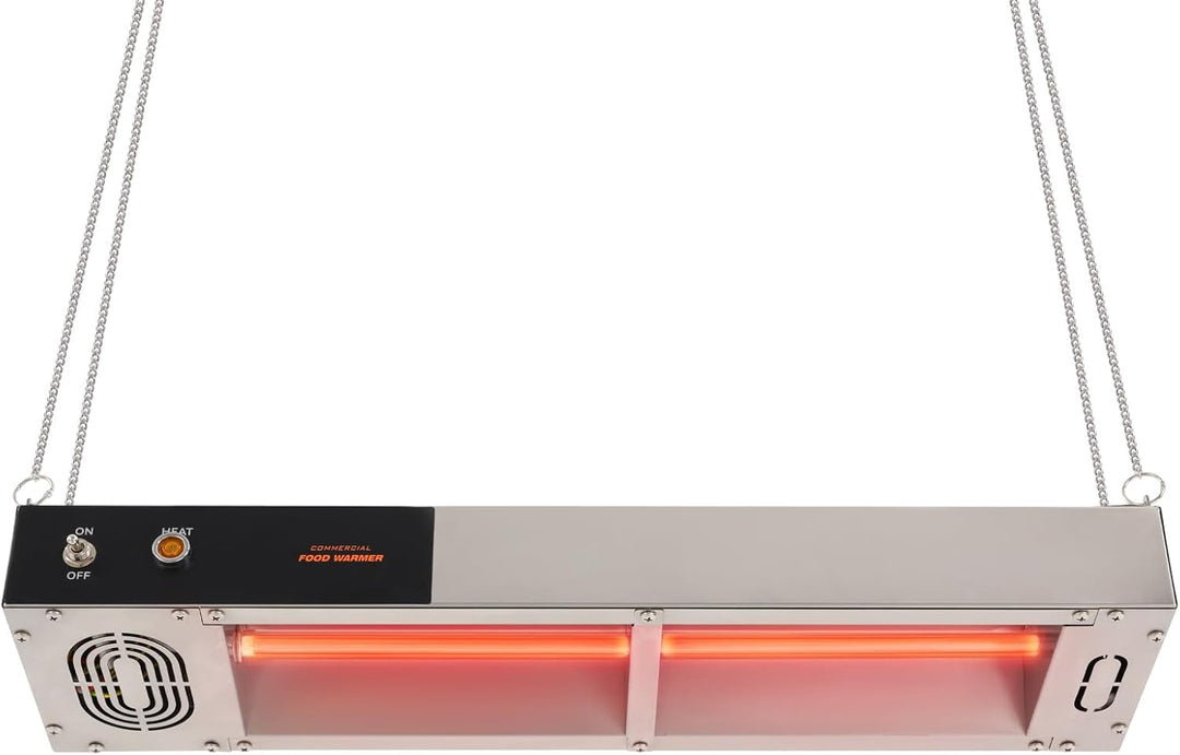 YNAADYH Wärmelampe Küche Speisenwärmer,750W Hängender Edelstahl Speisenwärmer,Temperatur 30-50 ℃,War