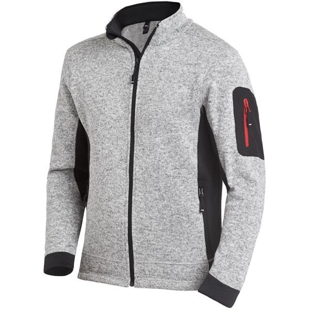 FHB Christoph Strick-Fleece-Jacke, M Grau/Schwarz