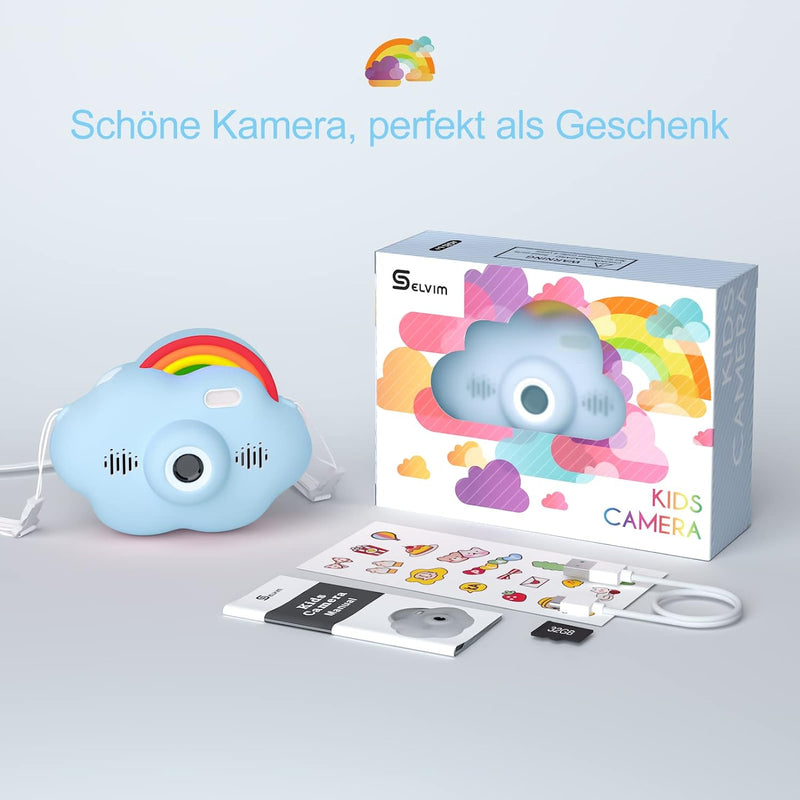 Selvim Kinderkamera 3 4 5 6 7 8 Jahre, 2,4" 1080P HD Digitalkamera für Kinder, Wiederaufladbare Kame