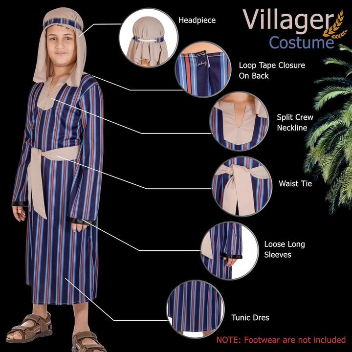 A2Z 4 Kids Jungen Xmas Geburt Dorfbewohner Kostüm Schäfer Stadtbewohner Joseph Gastwirt Kostüm Weihn