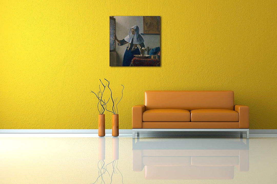 Printed Paintings Leinwand (70x70cm): Johannes Vermeer - Junge Frau mit einem Wasserkrug 70x70 cm, 7