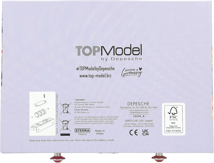 Depesche 13141 TOPModel - Grosses Schmuckkästchen in hellem Lila, mit Model Motiv und bunten Details