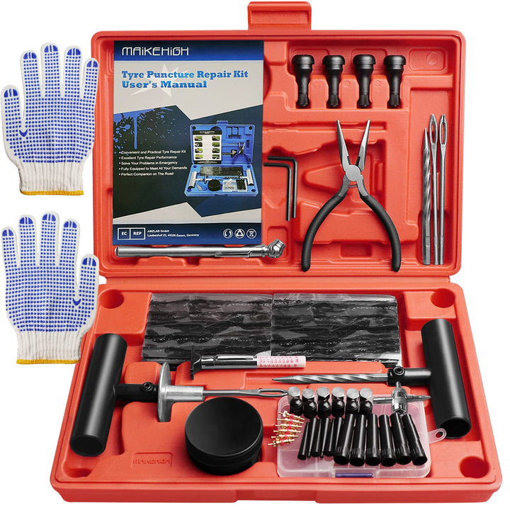 MAIKEHIGH Reifenreparaturset Auto, Reifen Reparaturset - 100 Stück Set für Motorrad, ATV, LKW, Trakt