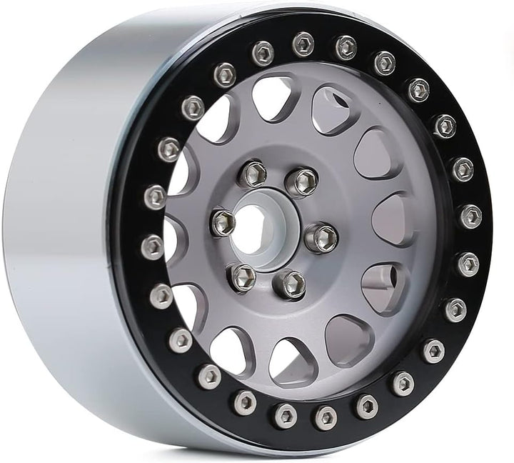 INJORA 4 Stücke 2,2 Beadlock Felgen Metall Räder Felge Set für 1:10 RC Rock Crawler Axial SCX10 RR10