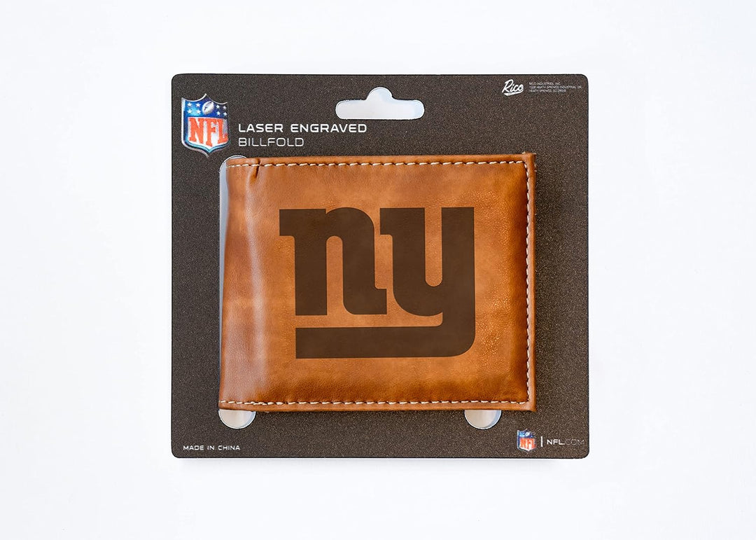 Rico Industries NFL Geldbörse mit Lasergravur, Braun New York Giants, New York Giants