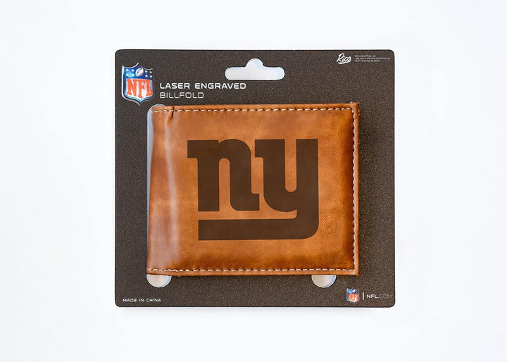 Rico Industries NFL Geldbörse mit Lasergravur, Braun New York Giants, New York Giants