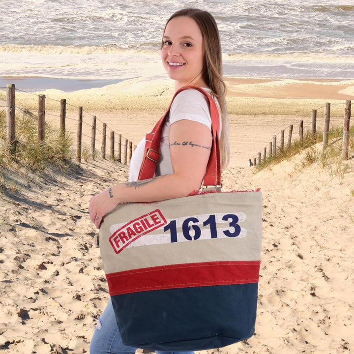 Sunsa XXL Damen Handtasche. Grosse Tasche aus Canvas. Vegane Strandtasche/Schultertasche. Weekender