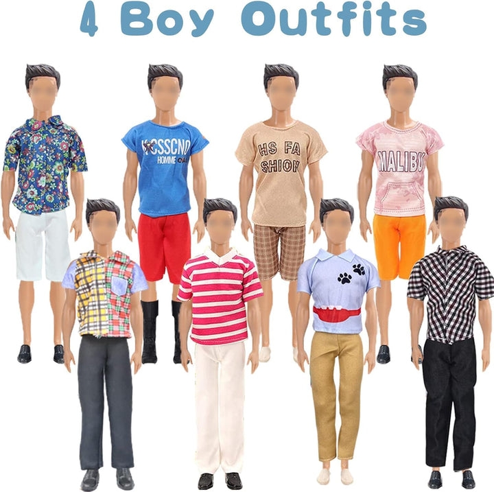 27 Stück Kleidung und Zubehör Kompatibel mit Barbie Ken, 1 Anzug 5 Freizeitbekleidung 2 Badehose, 1