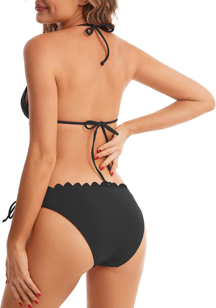 Durio Bikini Damen Push up Sexy 2tlg Bikini Damen Set mit Triangel Bikinihose Breit von Körpchen Ver