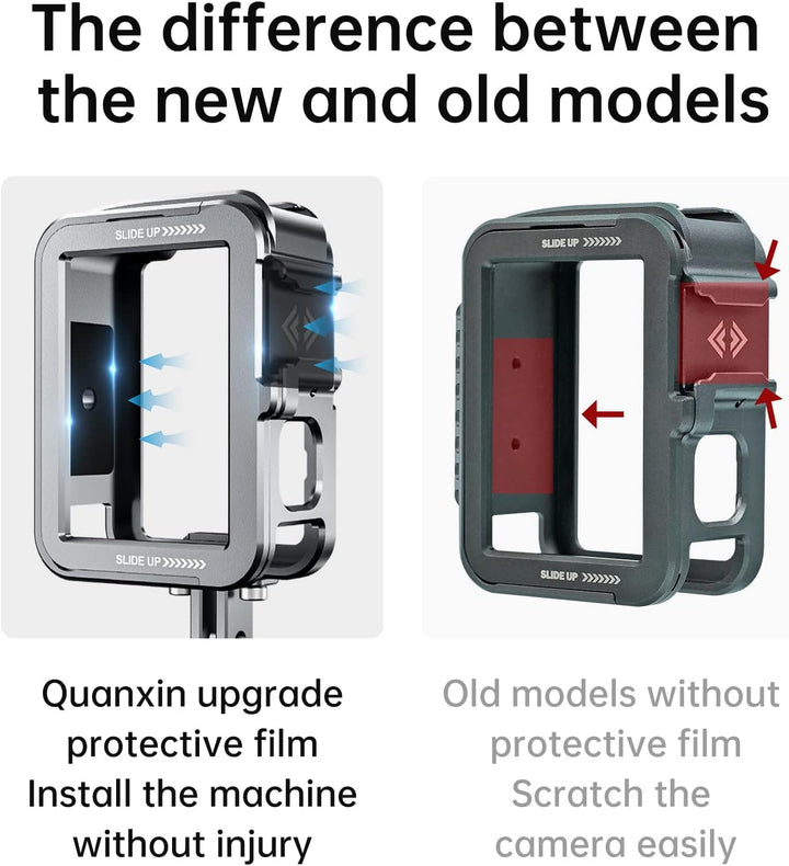 TELESIN Vertikale Aluminiumkäfig-Schutzhülle für GoPro Hero 12, 11, 10, 9, schwarz, passend für Go P