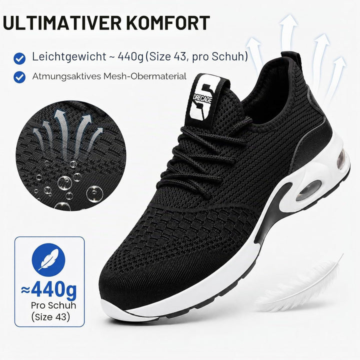 Nasogetch Sicherheitsschuhe Herren Leicht Arbeitsschuhe Damen Sportlich Stahlkappenschuhe rutschfest