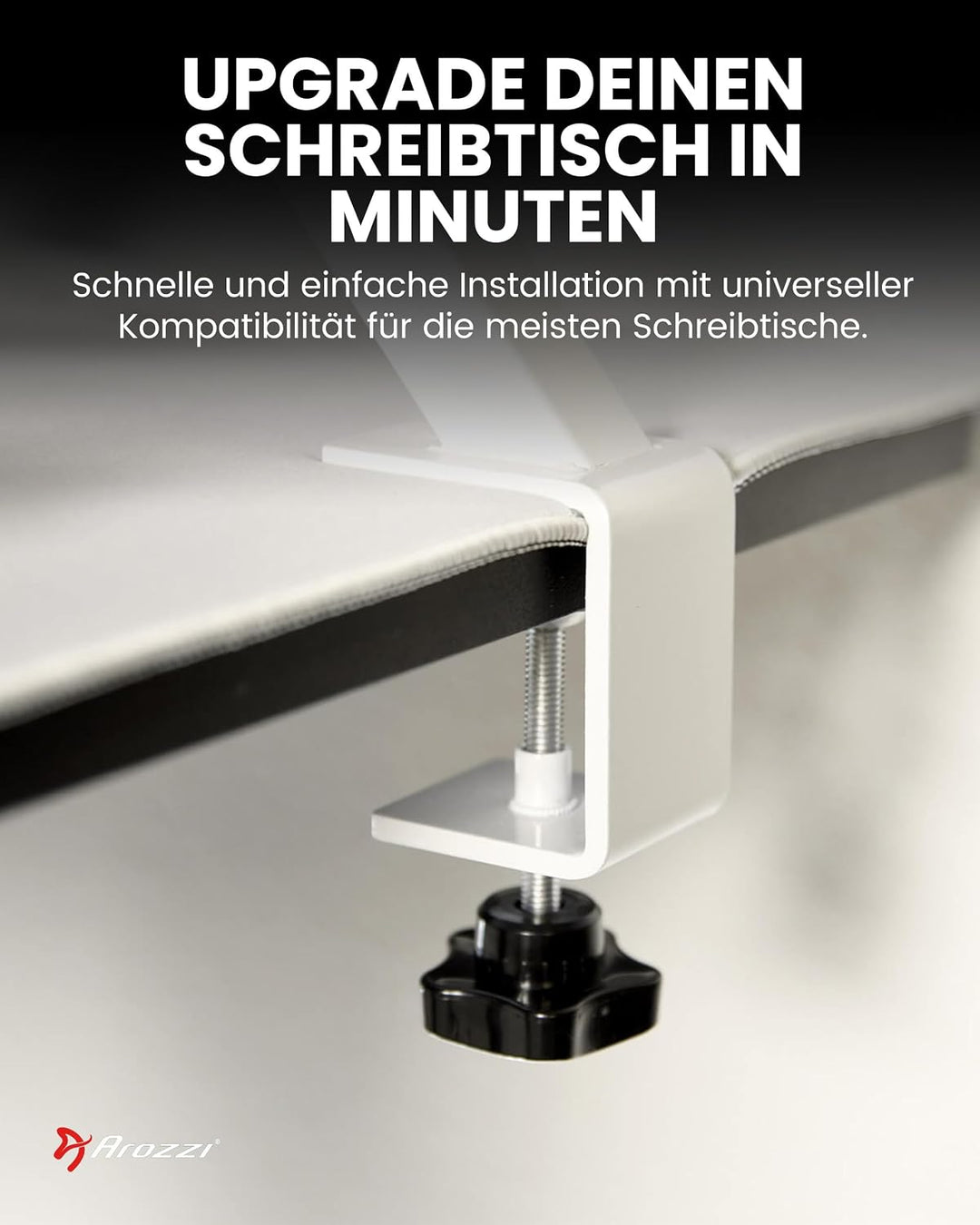 Arozzi Desk Riser Gross – Monitorständer für Zwei Bildschirme, Zusätzliche Schreibtischablage, Robus