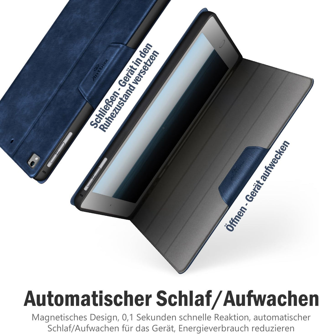 Antbox iPad 9.7 Zoll 2018/2017 Hülle mit Apple Pencil Halter Auto Schlaf/Wach Funktion PU Ledertasch