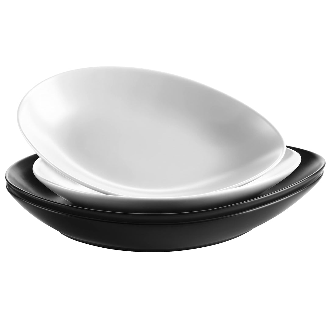 Mäser Tellerset, Keramik GLENDALE, Schwarz / Weiss Teller-Set Tief, Teller-Set Tief
