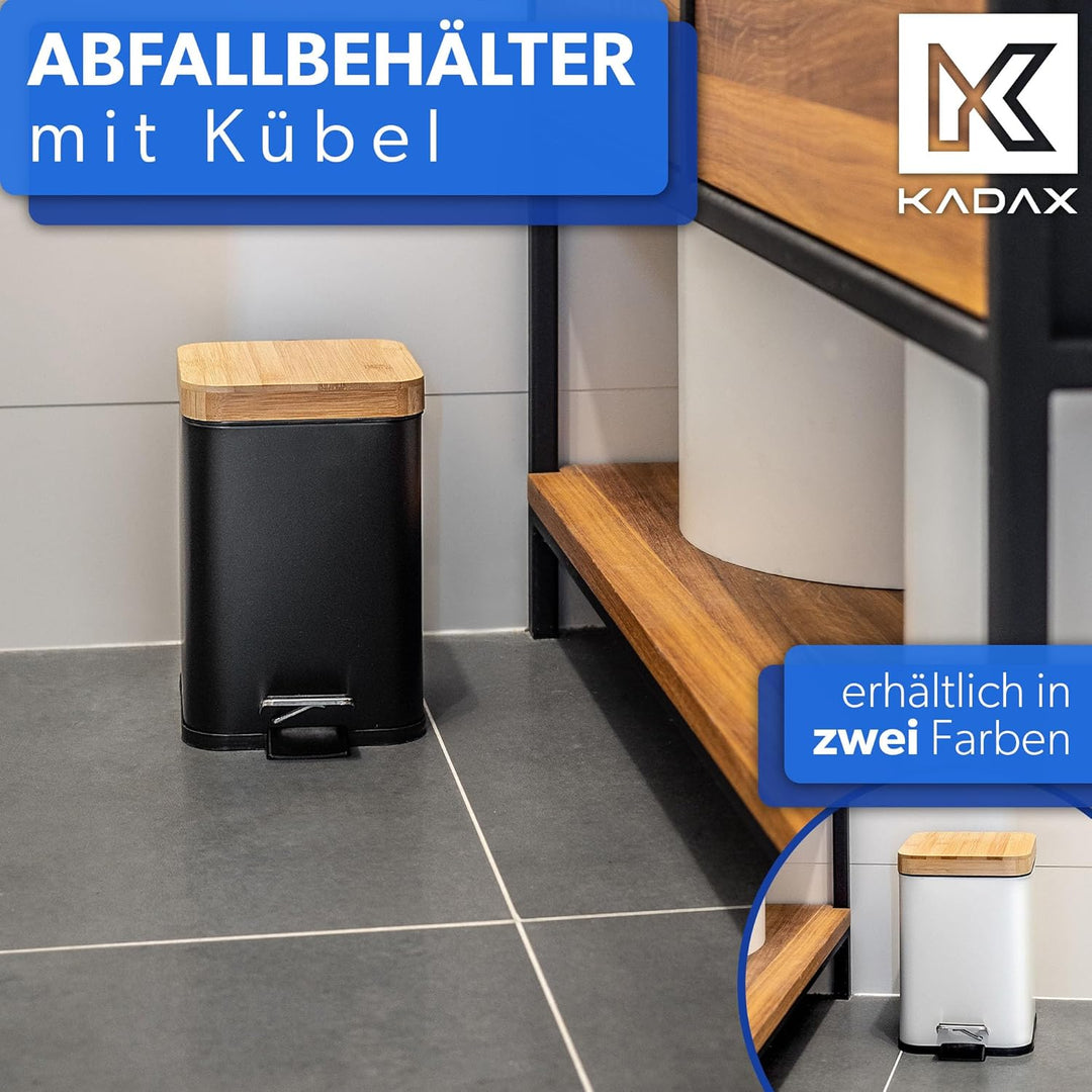 KADAX Abfallbehälter aus pulverbeschichtetem Stahl, 3L, Eimer mit Kübel und Fusspedal, Abfalleimer m
