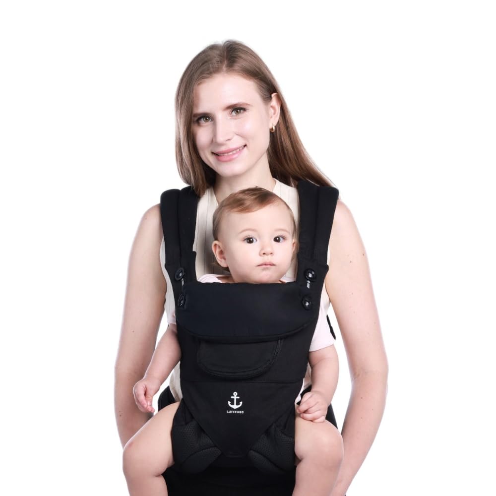 LUFFCABO Ergonomische Babytrage Alle Jahreszeiten Kindertrage, Atmungsaktive Babytrage Neugeborene A