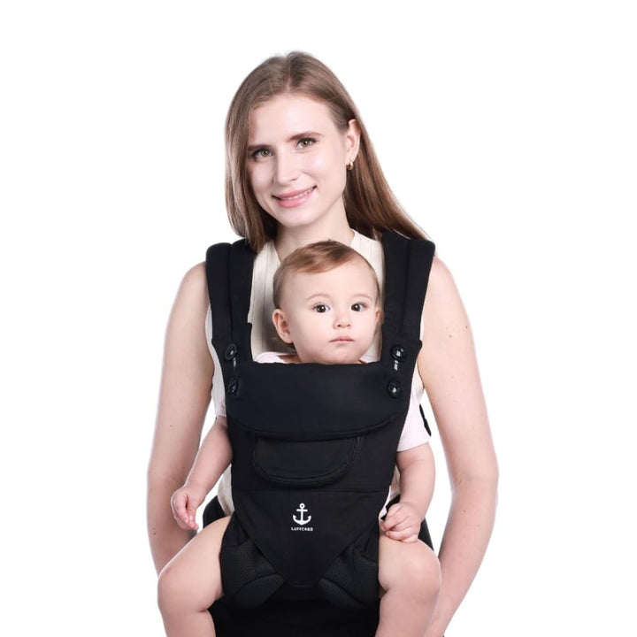 LUFFCABO Ergonomische Babytrage Alle Jahreszeiten Kindertrage, Atmungsaktive Babytrage Neugeborene A