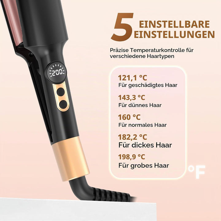 UKLISS Welleneisen, Pro Mini Welleneisen für Haare, LCD-Anzeige [120-210℃], Leichter Mermaid Hair Wa