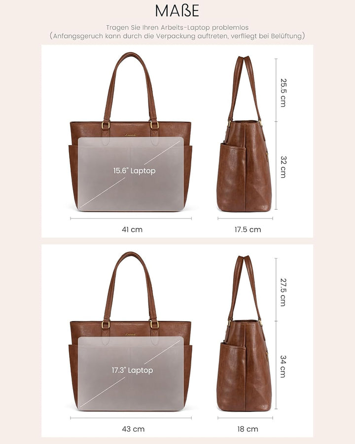 LOVEVOOK Handtasche Damen Gross, Laptoptasche 15,6/17,3 Zoll, Arbeitstasche | Shopper Tasche Elegant