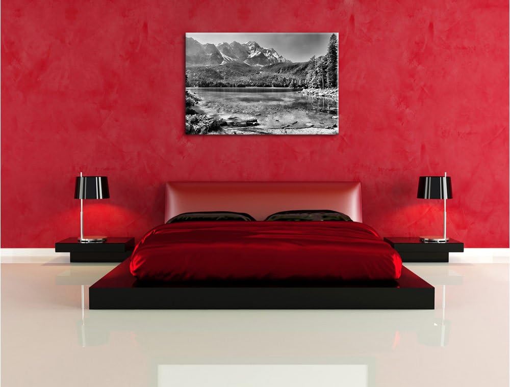 Pixxprint Landschaft Sonne Pflanzen als Leinwandbild | Grösse: 100x70 cm | Wandbild | Kunstdruck | f