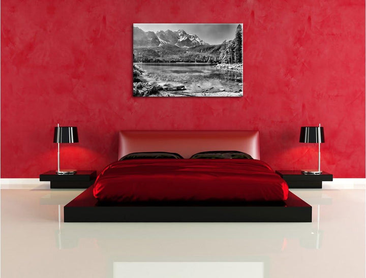 Pixxprint Landschaft Sonne Pflanzen als Leinwandbild | Grösse: 100x70 cm | Wandbild | Kunstdruck | f