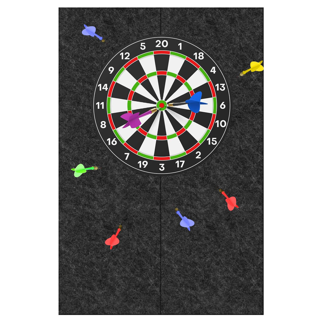 Dartboard-Wandschutz aus Filz 60x90 cm, Selbstklebende Wandumrandung für Kork-Dartboard-Rückseite un