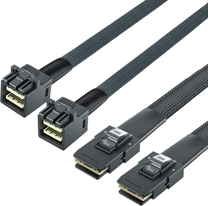 ipolex Internes Mini SAS HD SFF-8643 zu Mini SAS SFF-8087 Kabel, 0.5-Meter(1.6ft), faltbar, flexibel