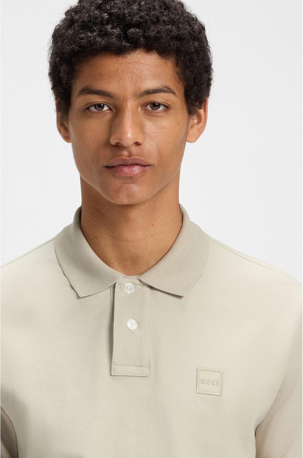 BOSS Herren Passenger Slim-Fit Poloshirt aus Stretch-Baumwolle mit Logo-Aufnäher M Light Beige271, M