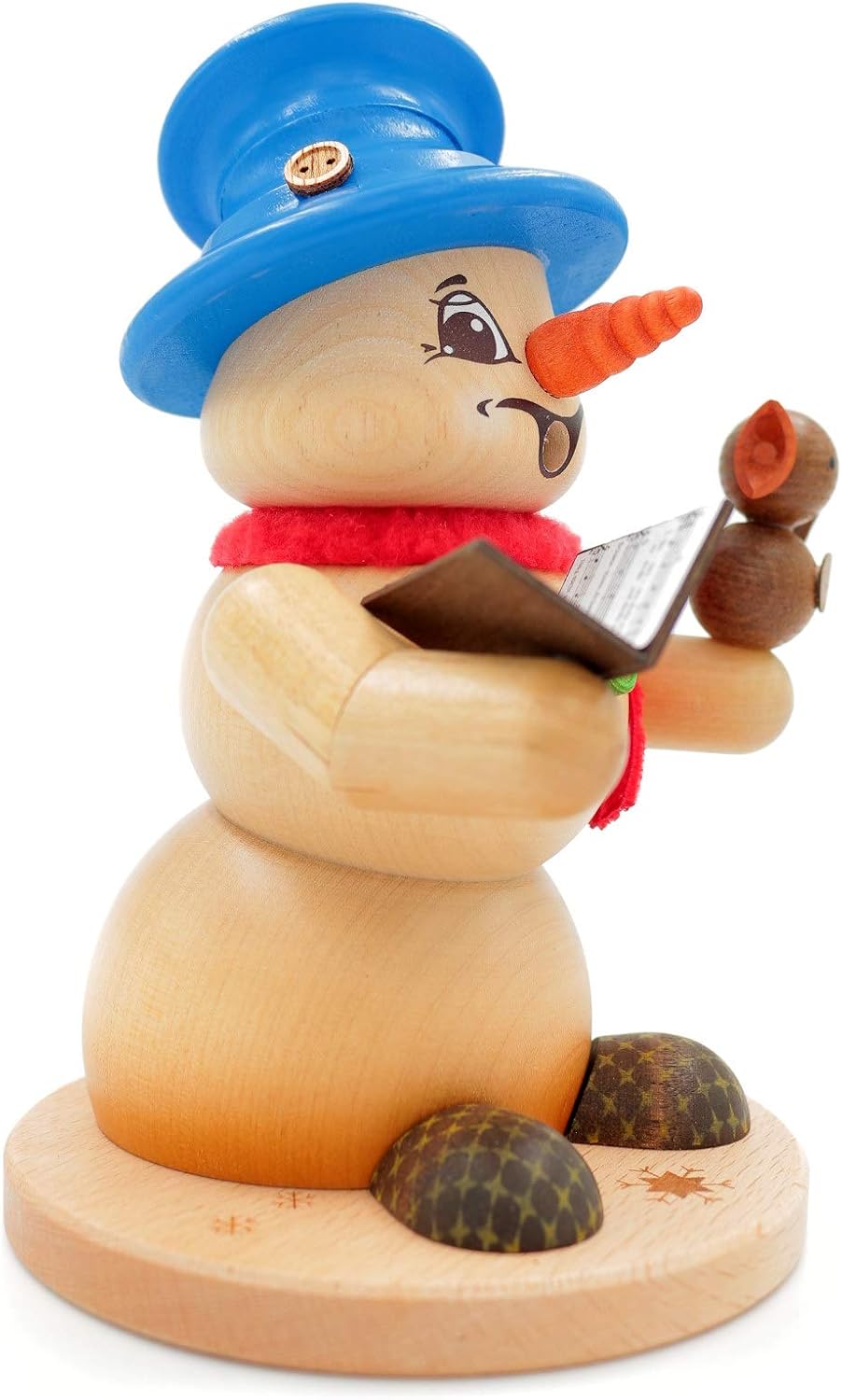 Kuhnert - Erzgebirgische Holzkunst Räuchermann Räucherfigur Schneemann 19cm - Sänger, Sänger