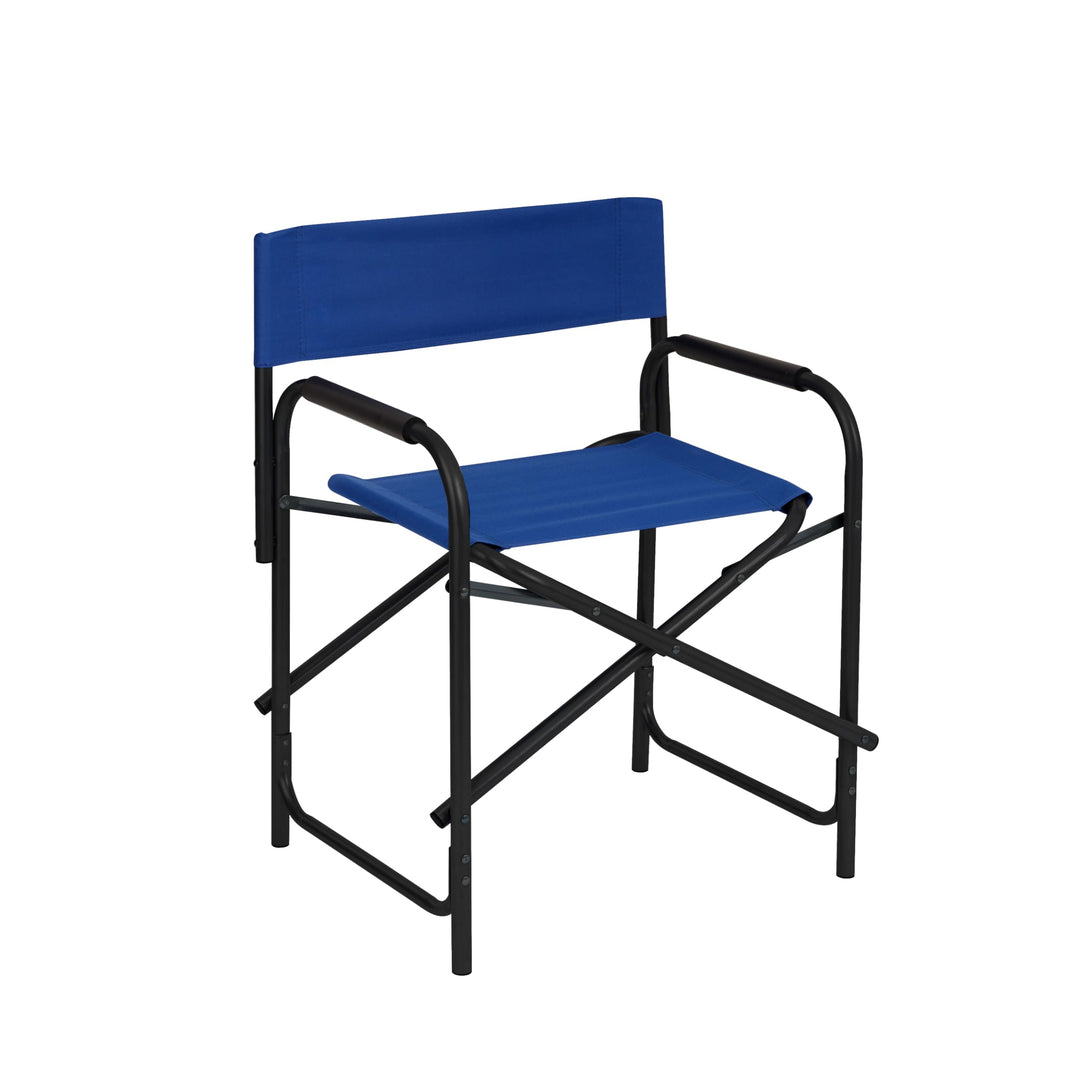Baroni Home klappbarer Regiestuhl aus Stahlrohr, ergonomischer Klappstuhl mit Rückenlehne, faltbar u
