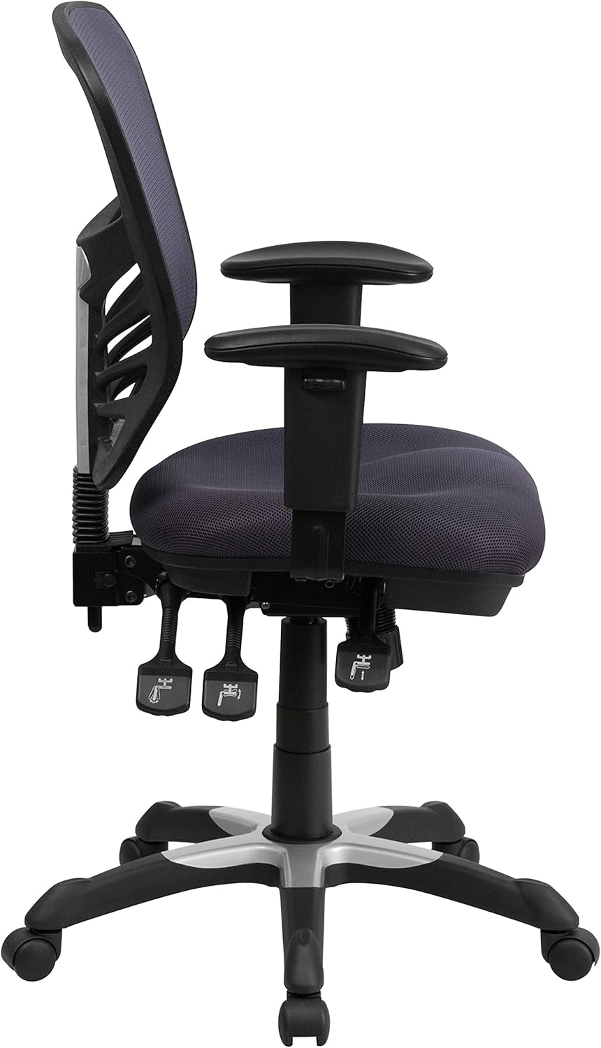 Flash Furniture Bürostuhl mit mittelhoher Rückenlehne – Ergonomischer Schreibtischstuhl mit verstell