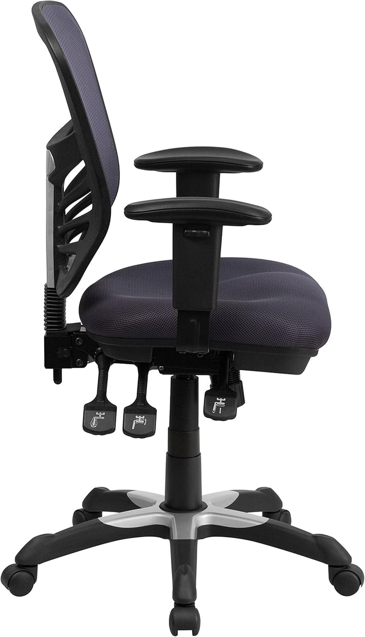 Flash Furniture Bürostuhl mit mittelhoher Rückenlehne – Ergonomischer Schreibtischstuhl mit verstell