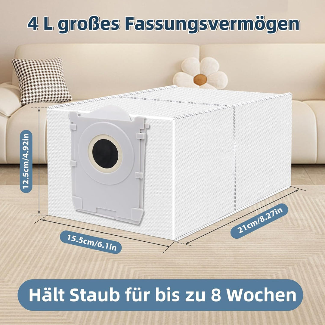 12 Stück Staubbeutel für Ecovacs X8/X9 Pro Omni, T50/T50 Pro/T50 Max Pro Omni, T80 Omni, T30C Pro Om