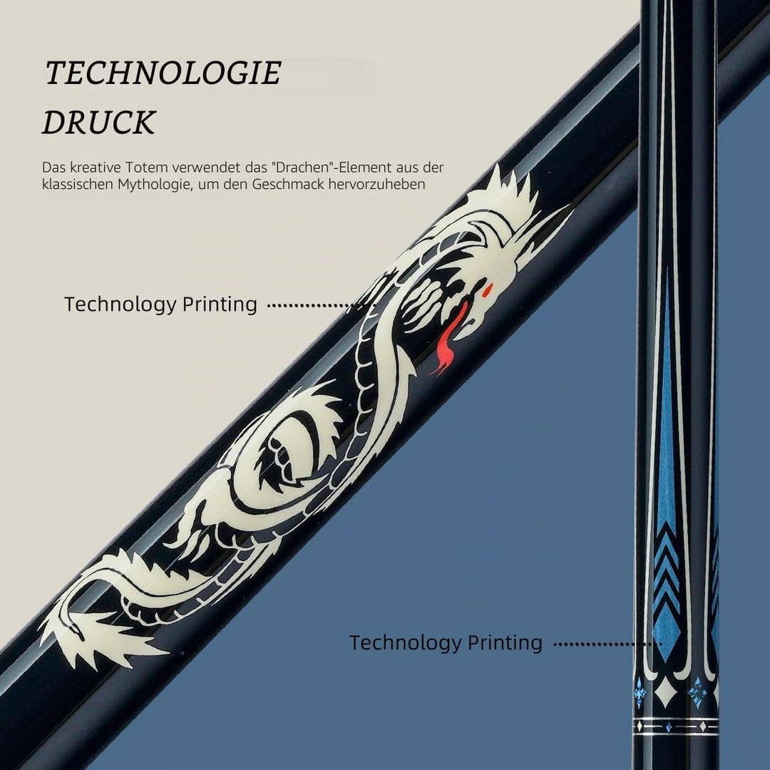 KONLLEN Carbon Fiber Pool Queue Wrapless Dragon Professional (Full Carbon Technology Low Deflection